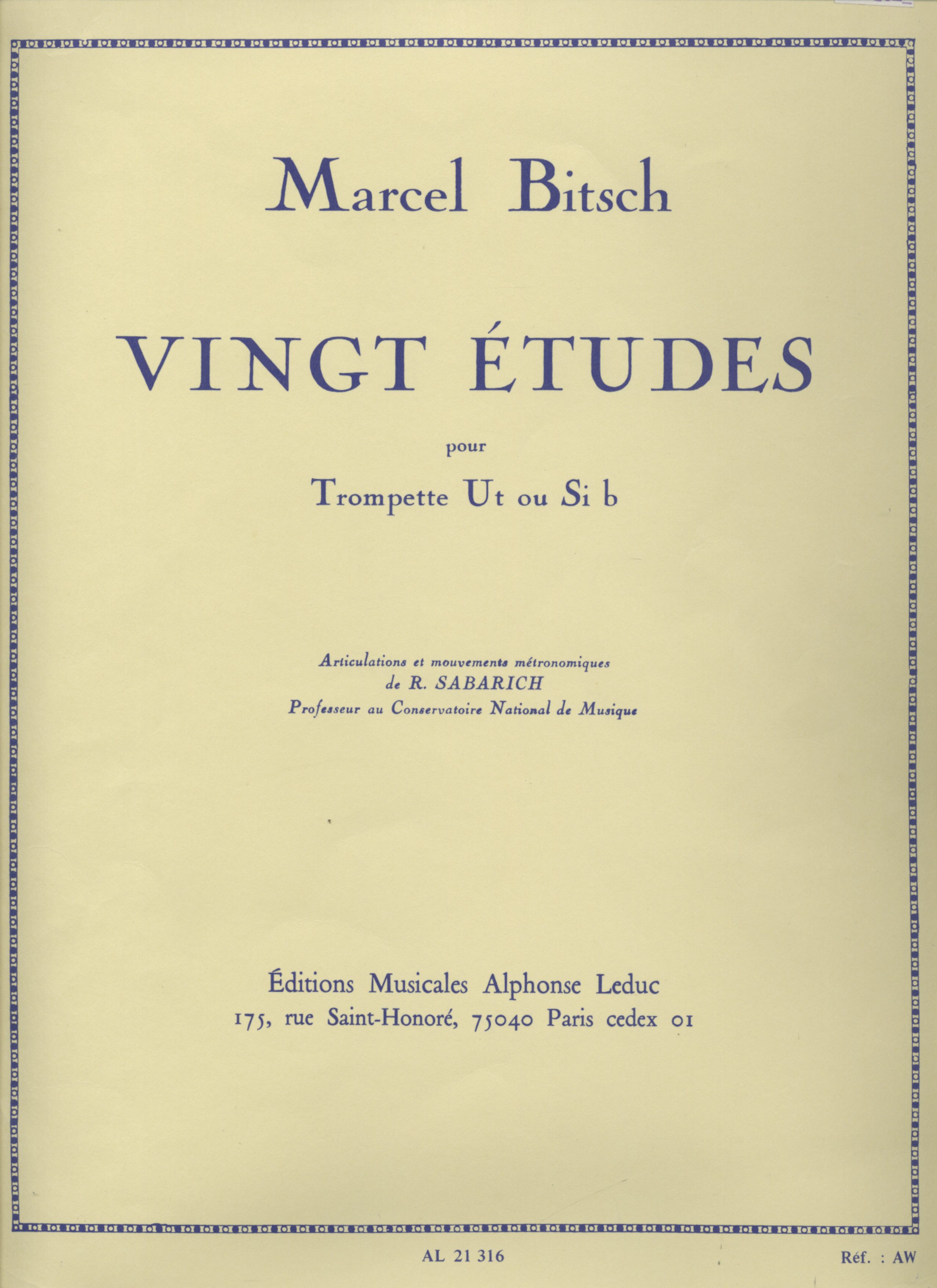 Marcel Bitsch's Vingt Études pour Trompette