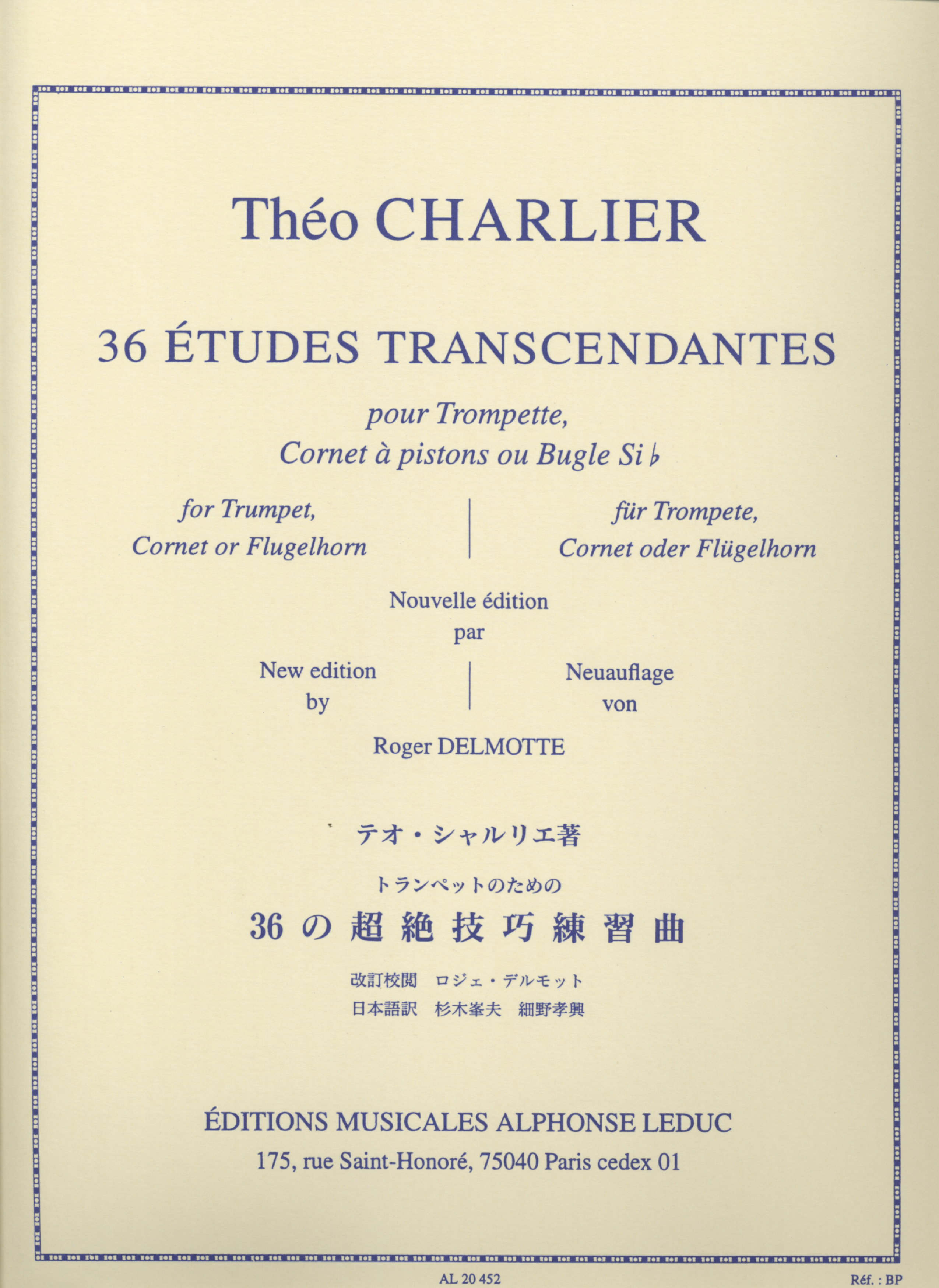 Theo Charlier's Trente-Six Études Transcendantes Pour Trompette