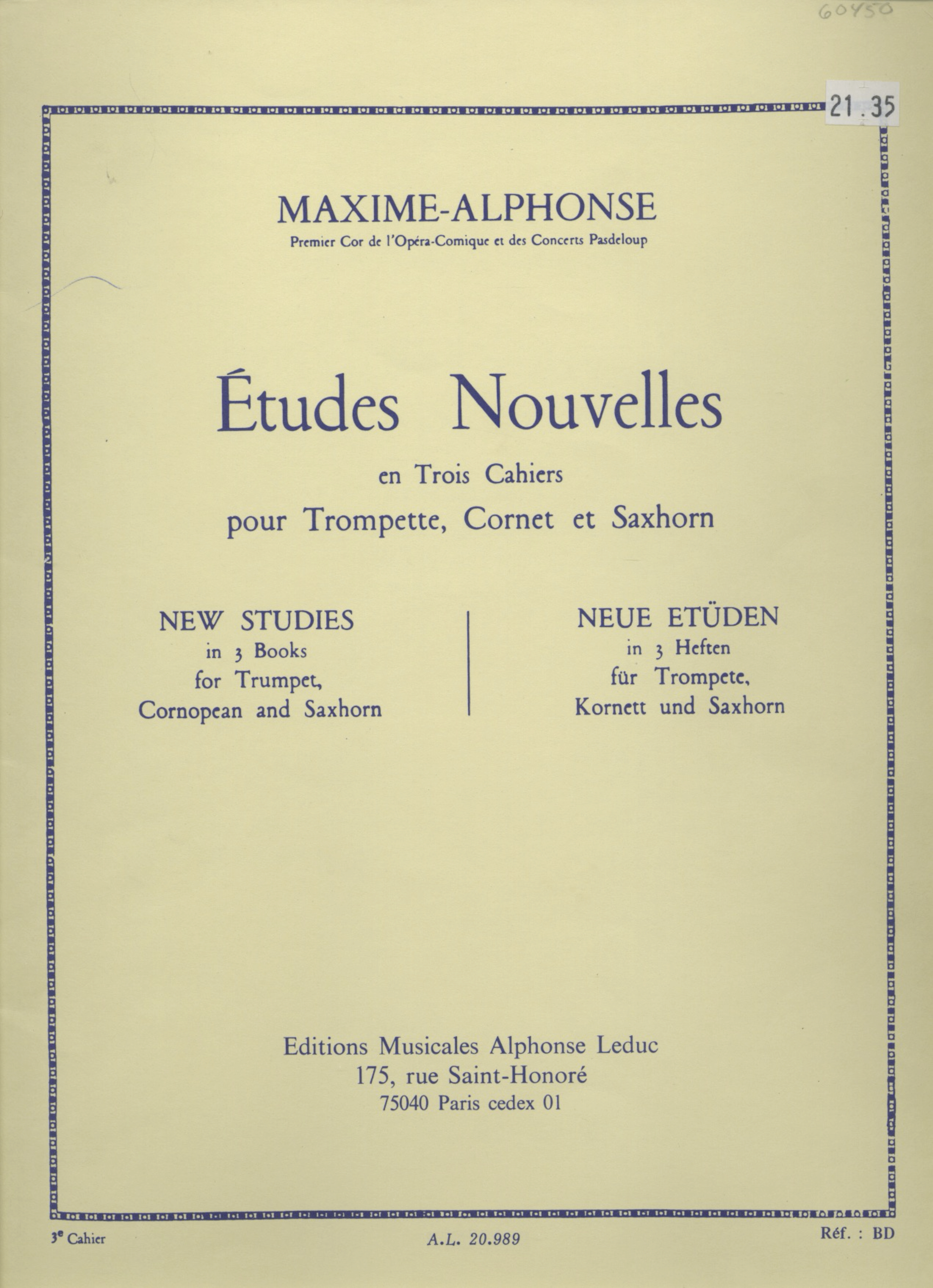 Maxime-Alphonse's Etudes Nouvelles